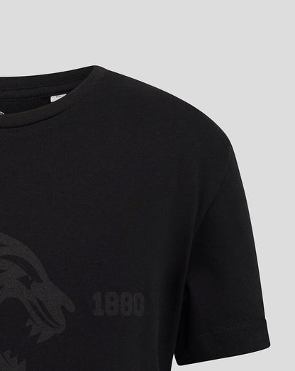 Leicester Tigers Junior 25/26 Varsity 1880 Short Sleeve T-Shirt - Black