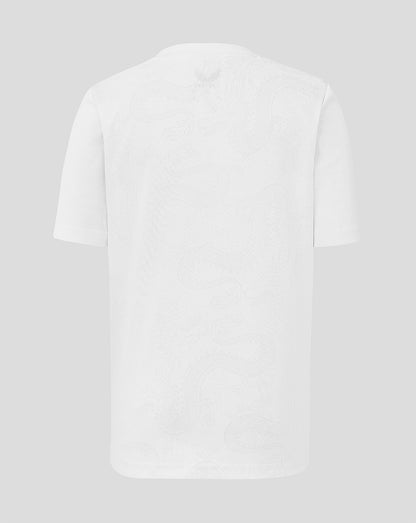 White t-shirt on a light gray background