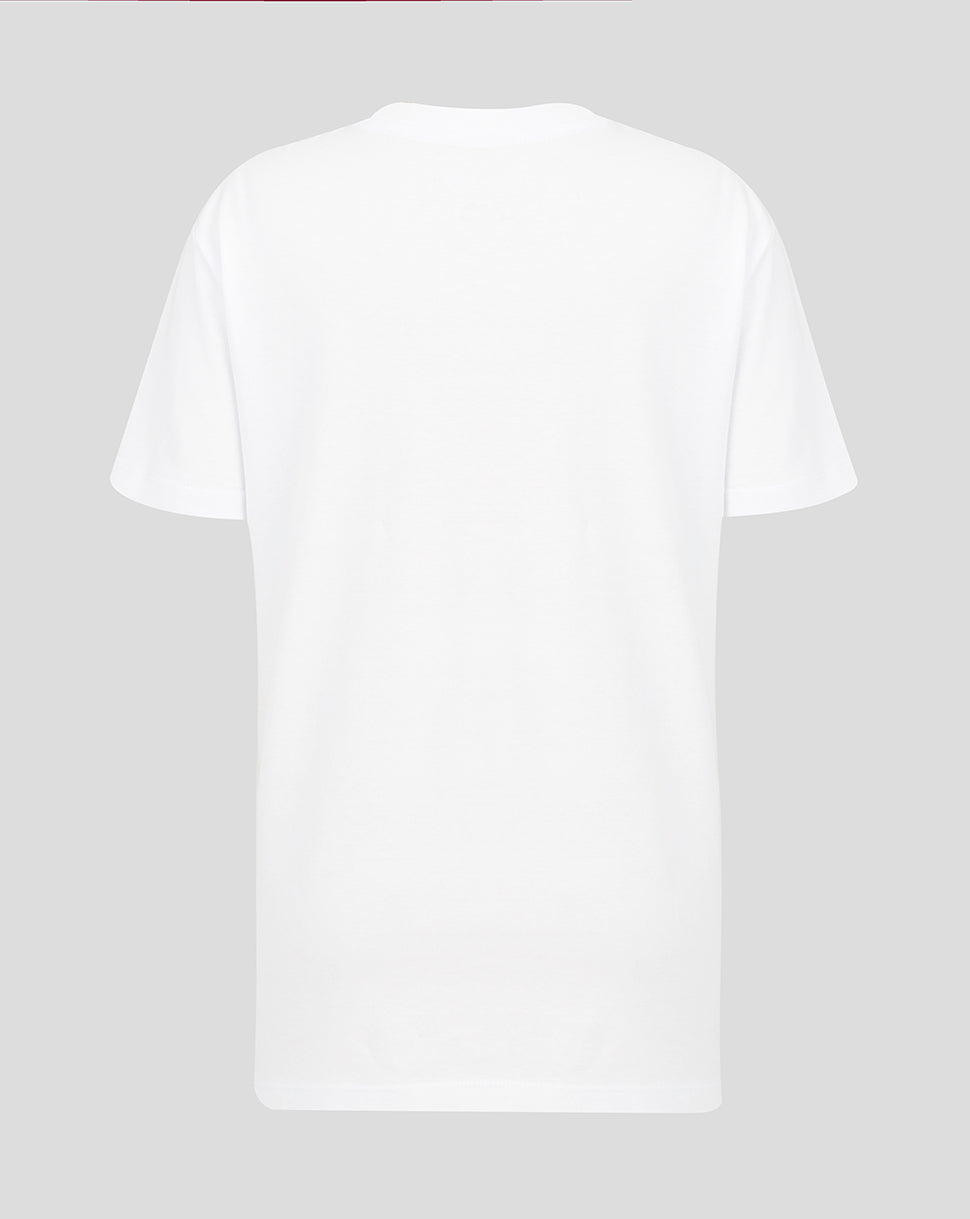 White t-shirt on a light gray background