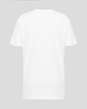 White t-shirt on a light gray background