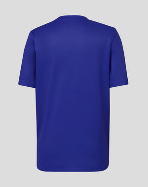 Blue t-shirt on a gray background