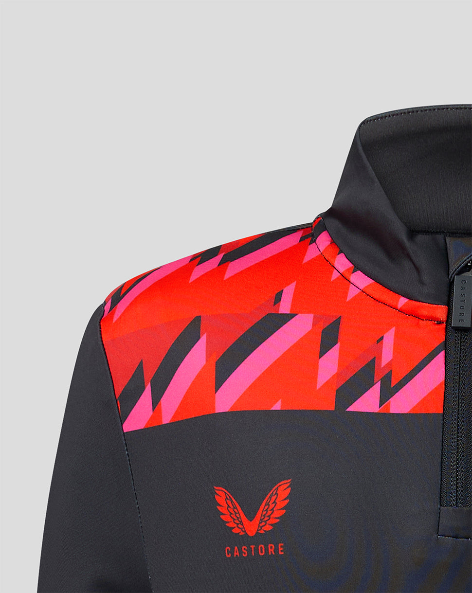 Welsh Fire The Hundred Junior 2026 Performance-shirt met kwartritssluiting - Rood