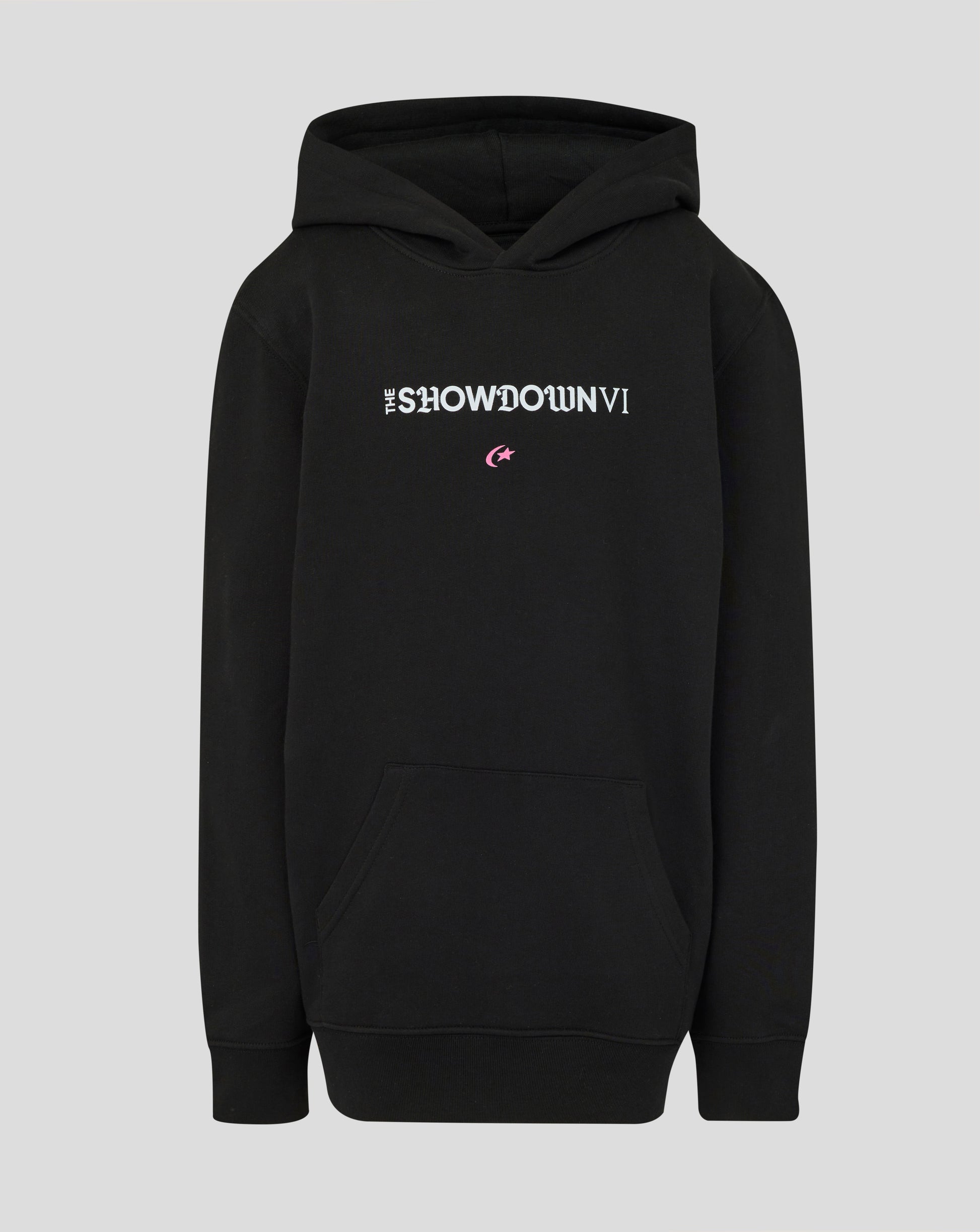Black hoodie with 'The Showdown VI' logo on a light gray background