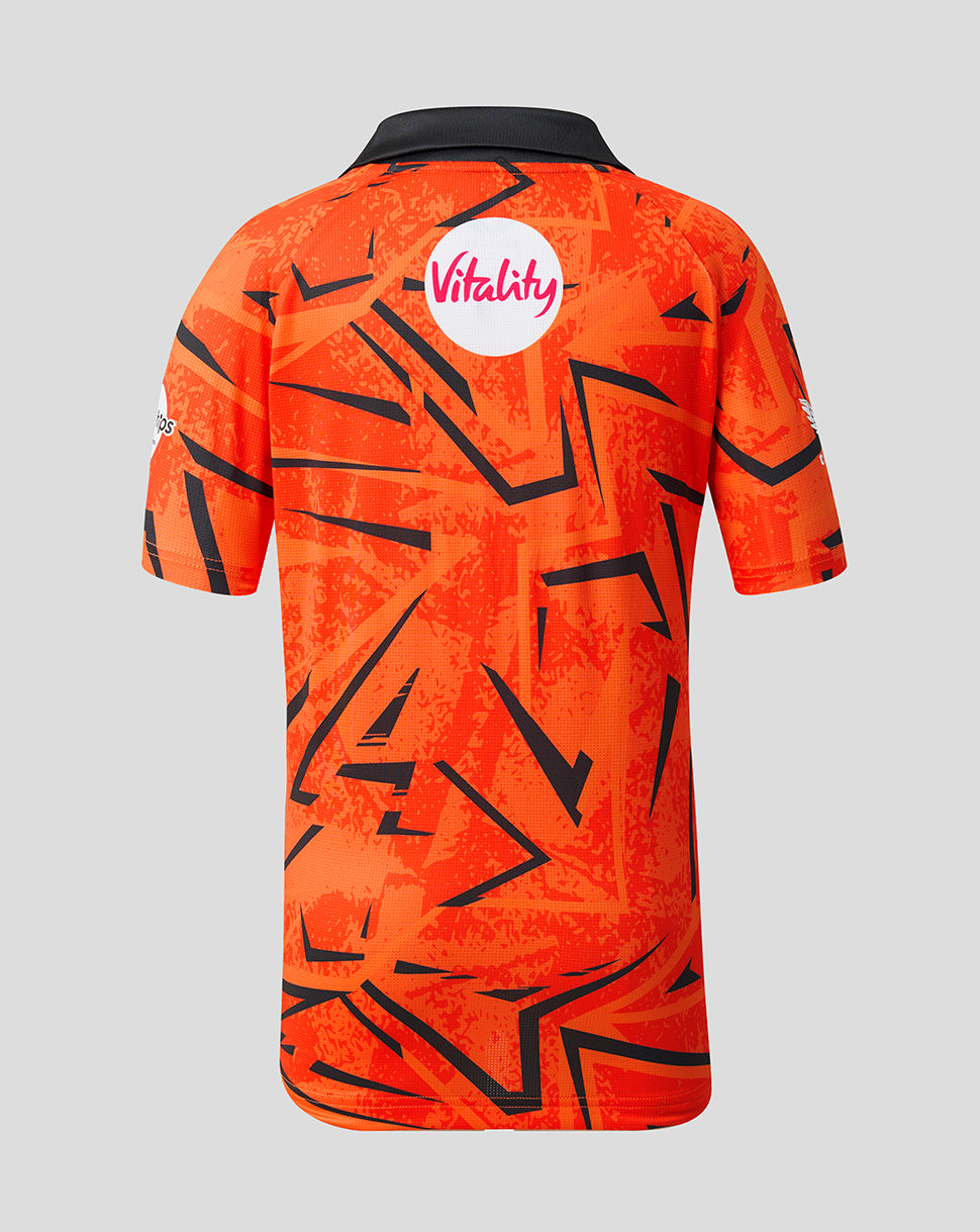 Juniors Sunrisers Leeds The Hundred Short Sleeve Stretch Round Neck Jersey 2026 - Orange