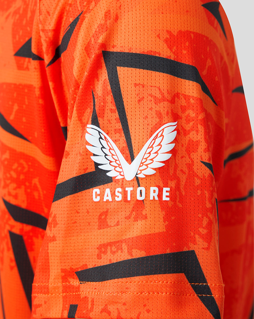 Juniors Sunrisers Leeds The Hundred Short Sleeve Stretch Round Neck Jersey 2026 - Orange