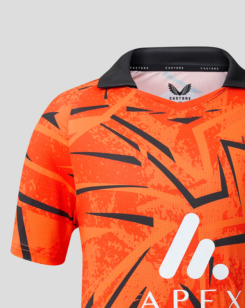 Juniors Sunrisers Leeds The Hundred Short Sleeve Stretch Round Neck Jersey 2026 - Orange