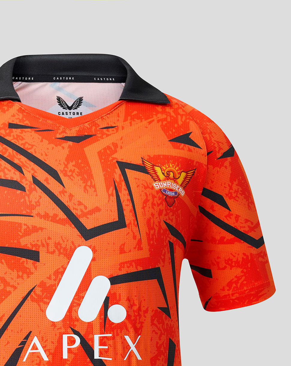 Juniors Sunrisers Leeds The Hundred Short Sleeve Stretch Round Neck Jersey 2026 - Orange