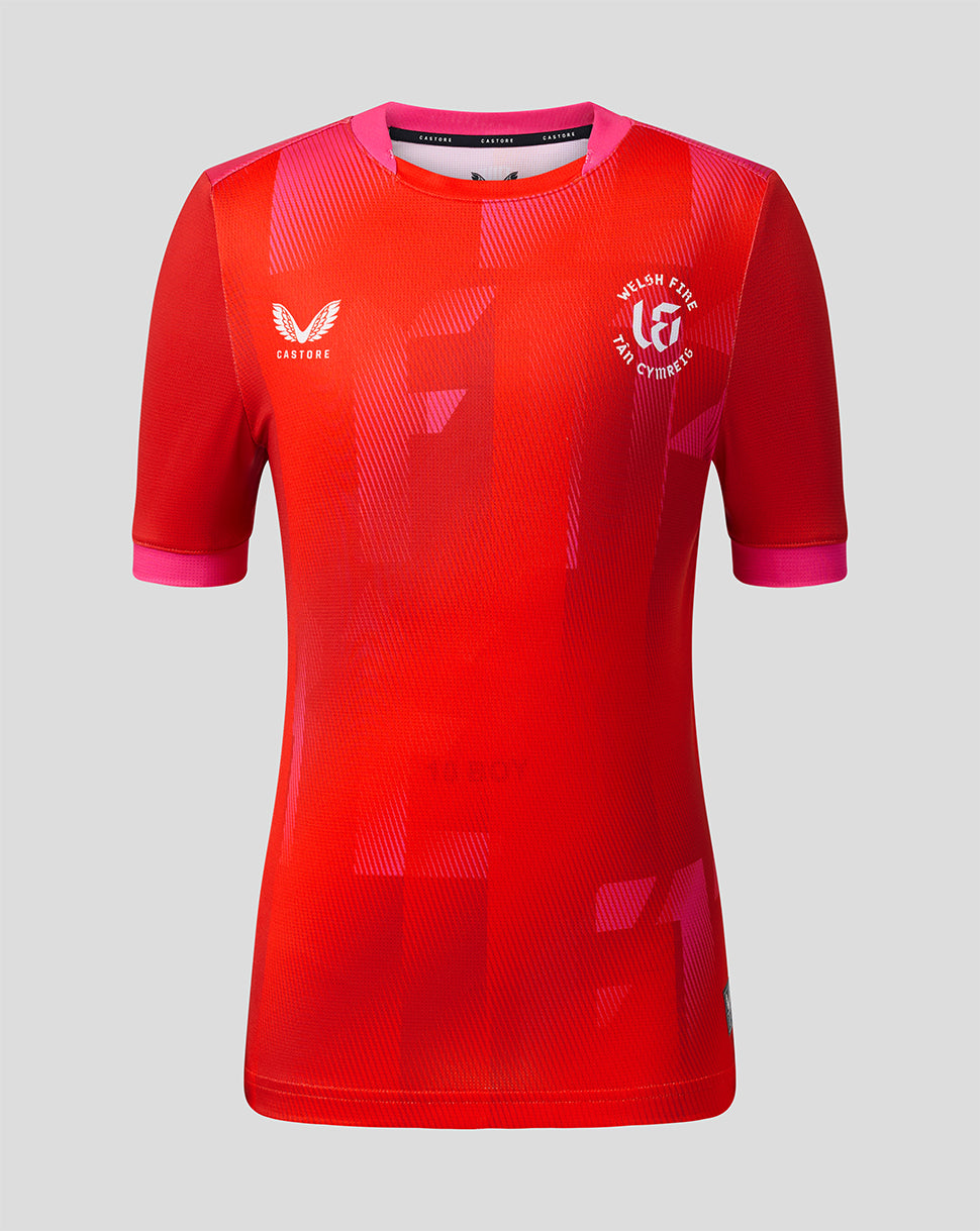 Welsh Fire The Hundred Junior 2026 Short Sleeve Stretch Jersey - Red