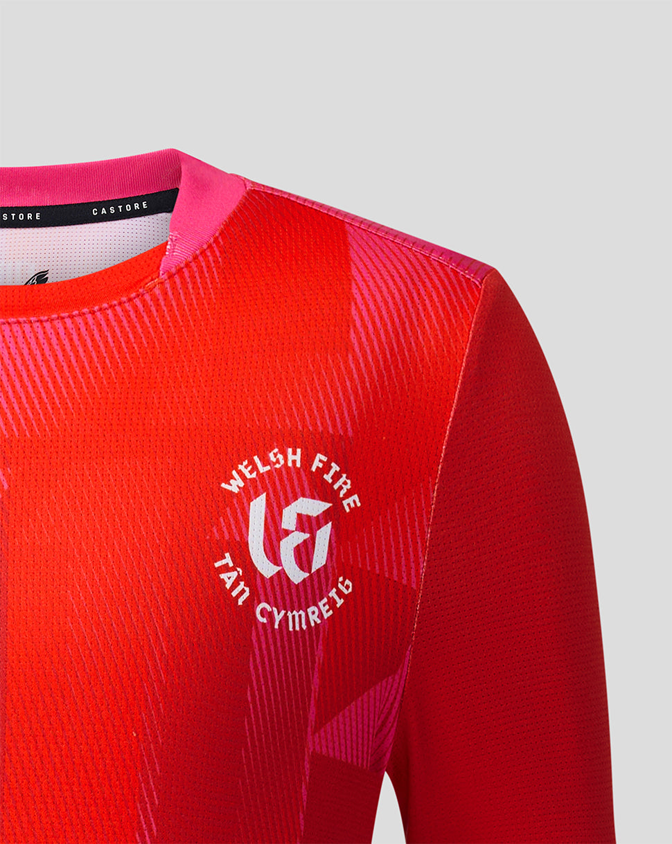 Welsh Fire The Hundred Junior 2026 Short Sleeve Stretch Jersey - Red