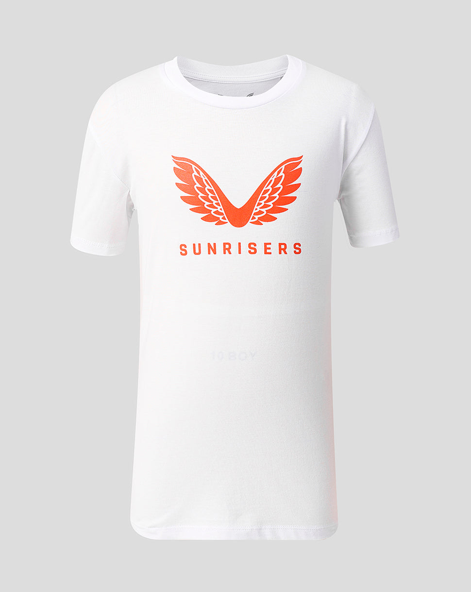 Juniors Sunrisers Leeds The Hundred Big Wings T-Shirt 2026 - White