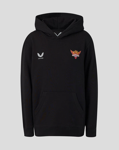 Black Sunrisers Leeds hoodie with team crest on the chest and Castore logo