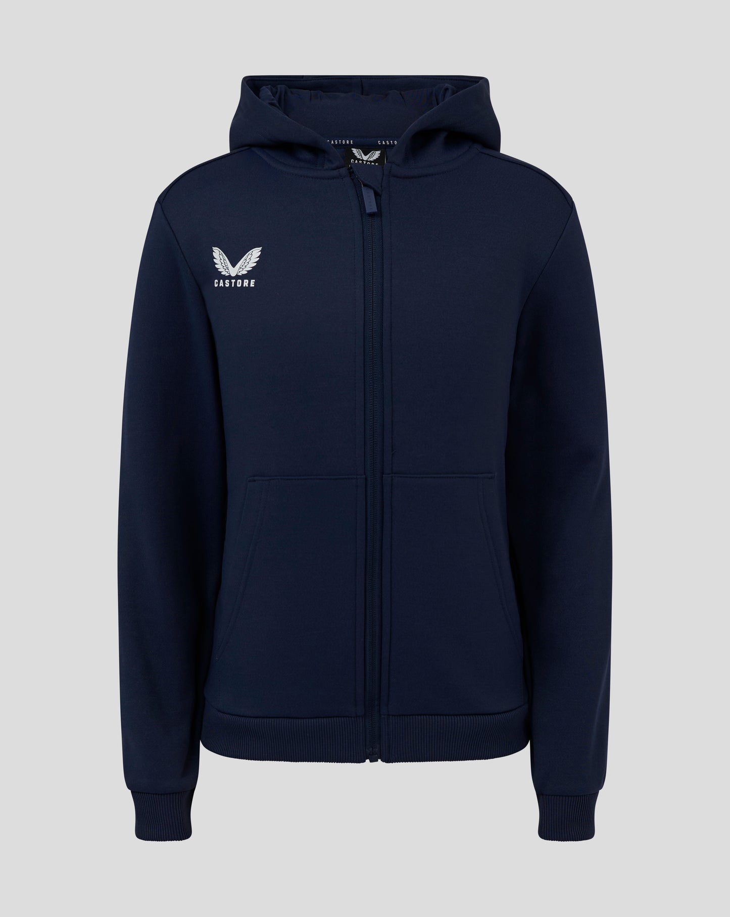 Junior Full Zip Brushback Hoodie - Peacoat