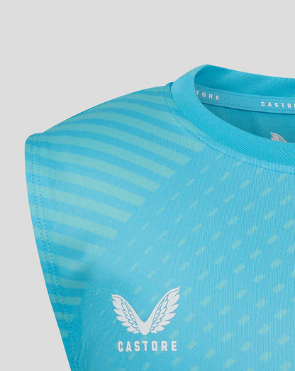 Geometric Printed ss Training Tee - Aquarius / Bachelor Button