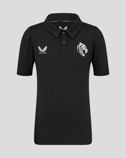 Leicester Tigers Junior 25/26 Short Sleeve Training Polo - Caviar