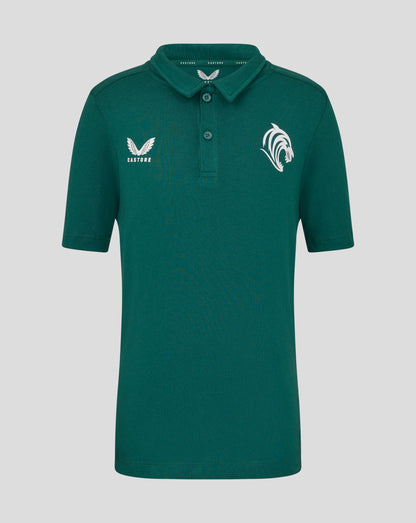 Leicester Tigers Junior 25/26 Short Sleeve Training Polo - Botanical