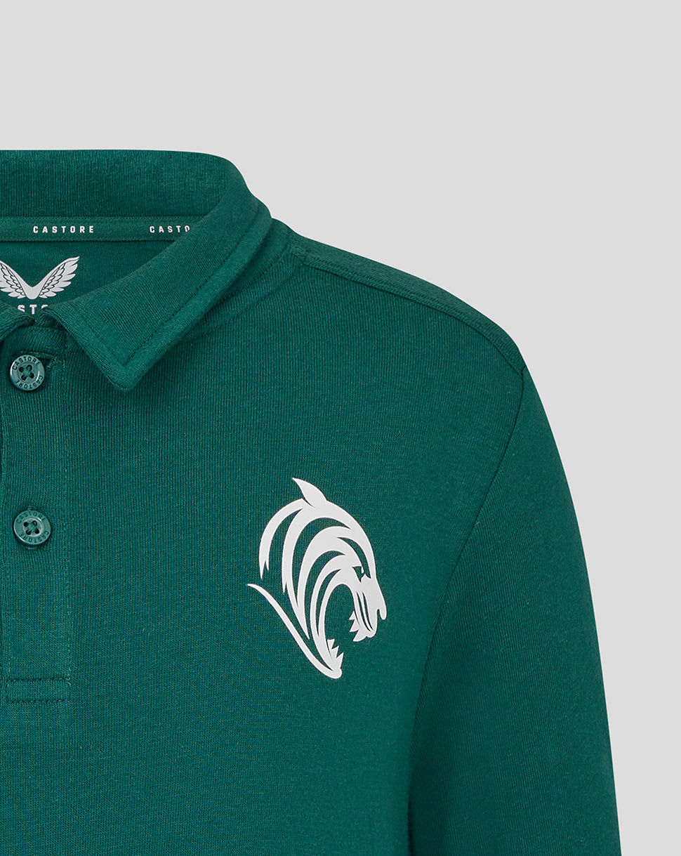 Leicester Tigers Junior 25/26 Short Sleeve Training Polo - Botanical