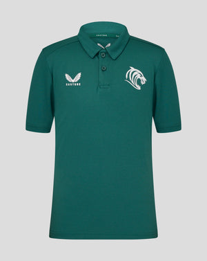 Leicester Tigers Junior 25/26 Short Sleeve Training Polo - Botanical