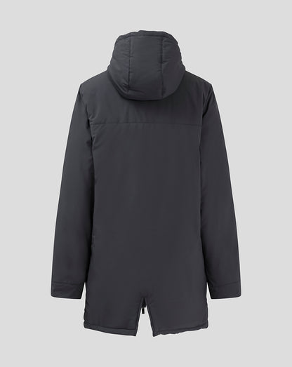 Junior Aston Villa FC Coaches Long Bench Jacket - Ebony / Rhododendron