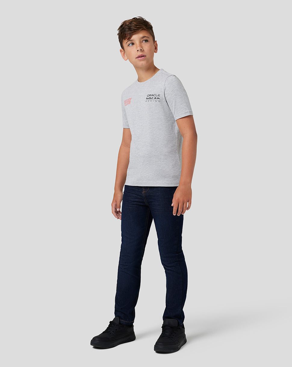 Red Bull Racing Junior Spielberg Short Sleeve T-Shirt - Grey Marl