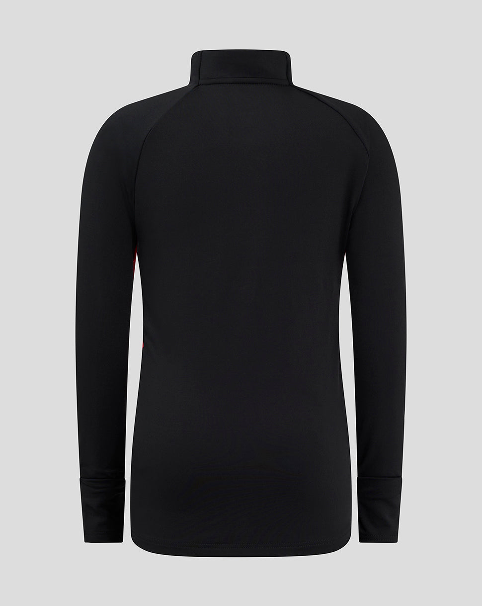 Saracens Junior 24/25 Matchday 1/4-Zip – Schwarz/Rot - Schwarz/Rot