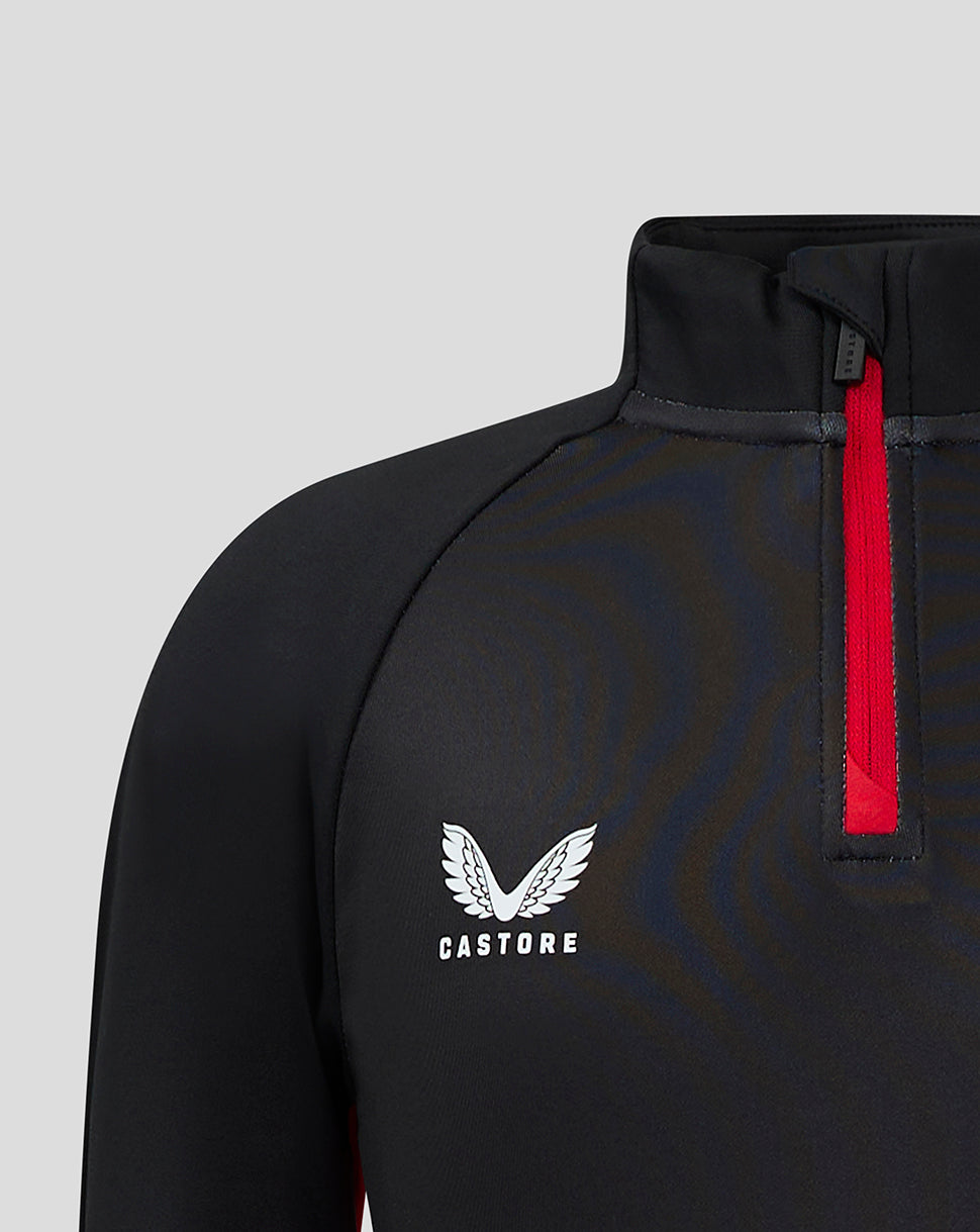 Saracens Junior 24/25 Matchday 1/4-Zip – Schwarz/Rot - Schwarz/Rot