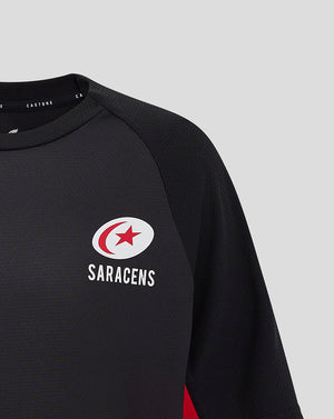 Saracens Junior 24/25 Matchday Short Sleeve Tee - Black/Red