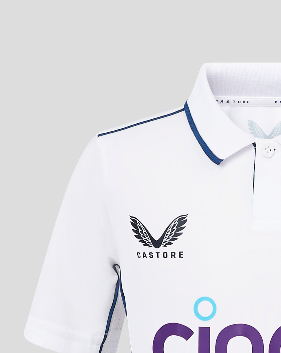 England Cricket 2024 baby Test shirt met korte mouw - Wit