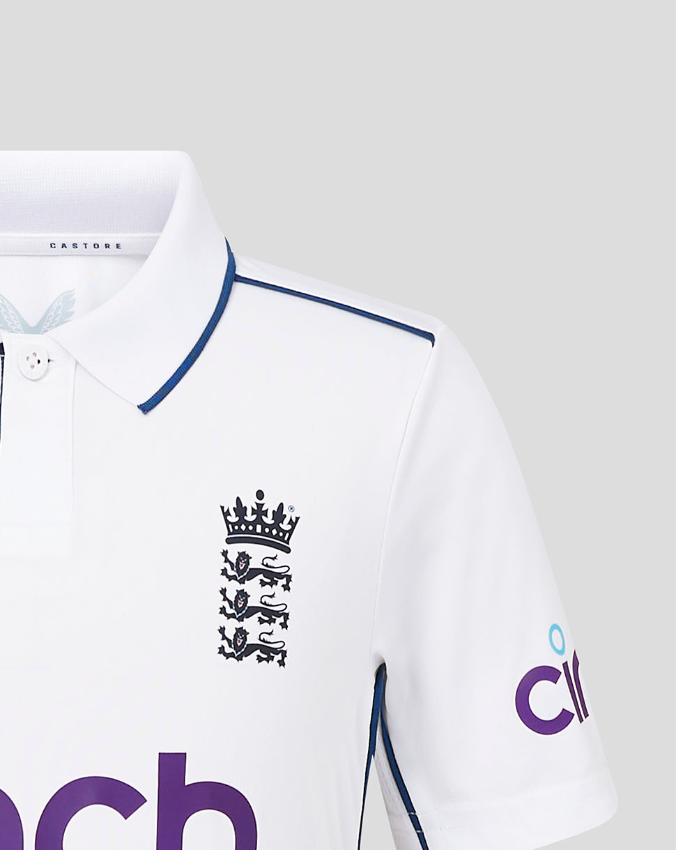 England Cricket 2024 baby Test shirt met korte mouw - Wit