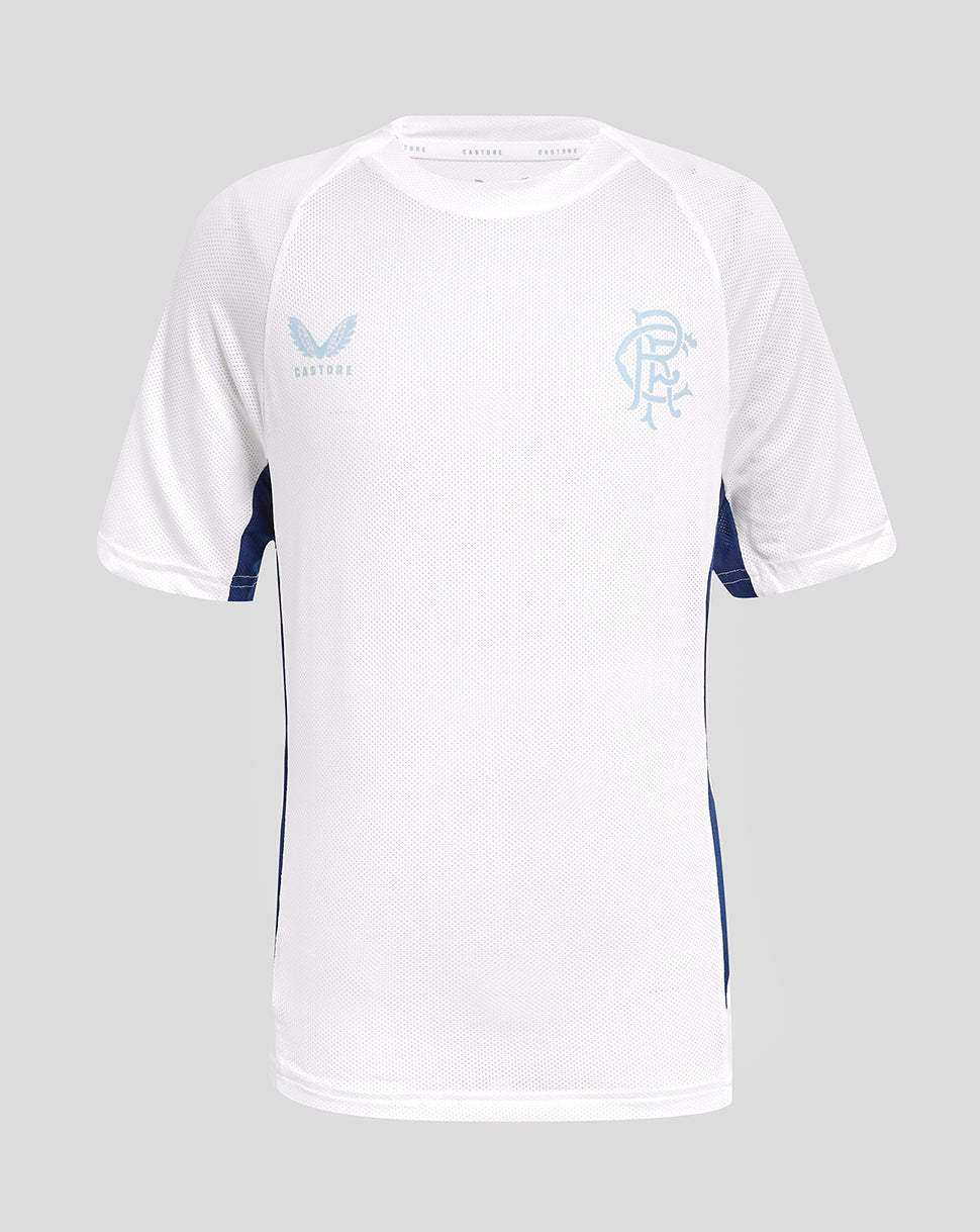 Rangers 24/25 Junior Pro Players Training Short Sleeve Tee - Brilliant White/Blue Depths