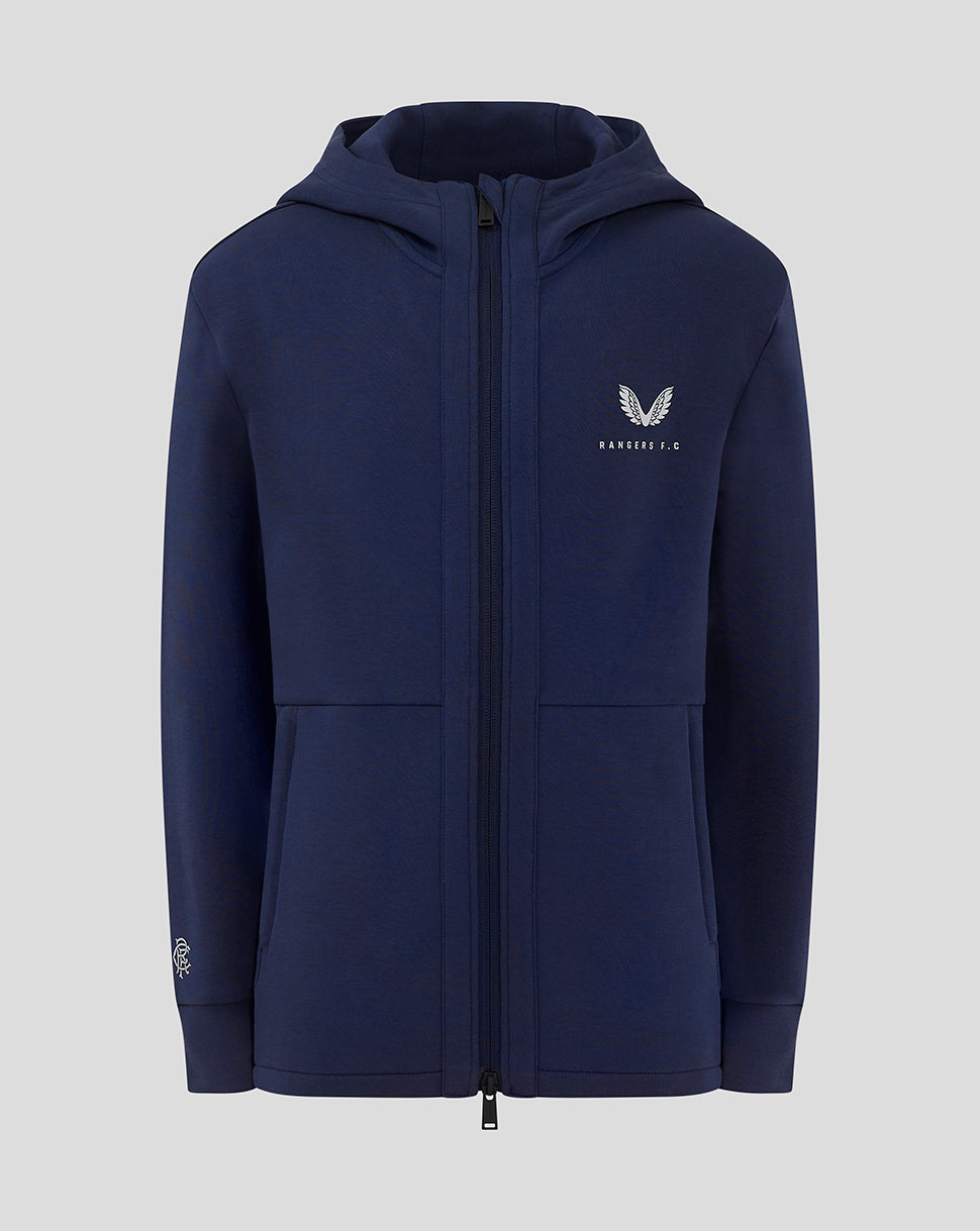 Rangers Junior 24/25 Mit Kapuze Travel Jacke - Marineblau
