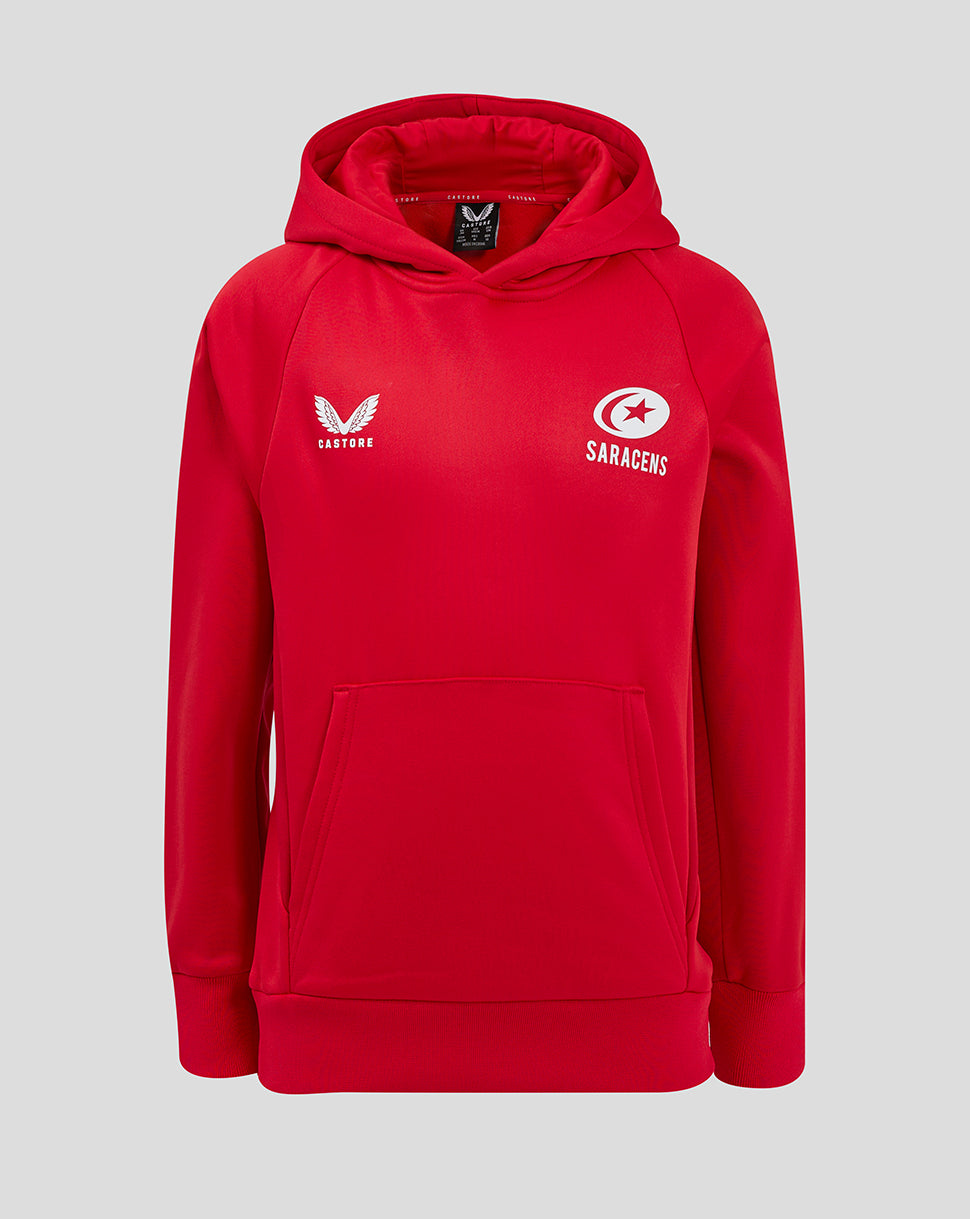 Sudadera con capucha Saracens Junior 24/25 Training Overhead – Rojo - Rojo