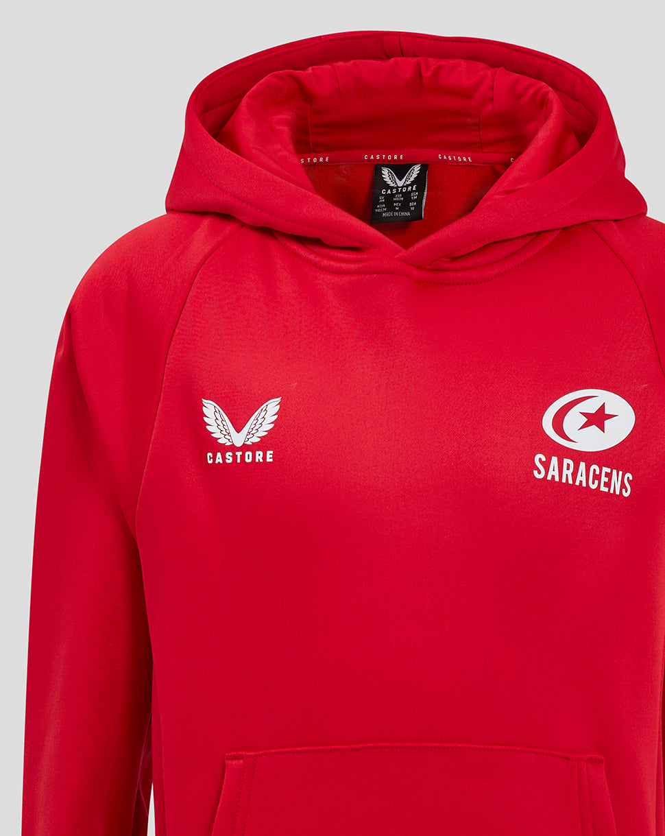 Sudadera con capucha Saracens Junior 24/25 Training Overhead – Rojo - Rojo
