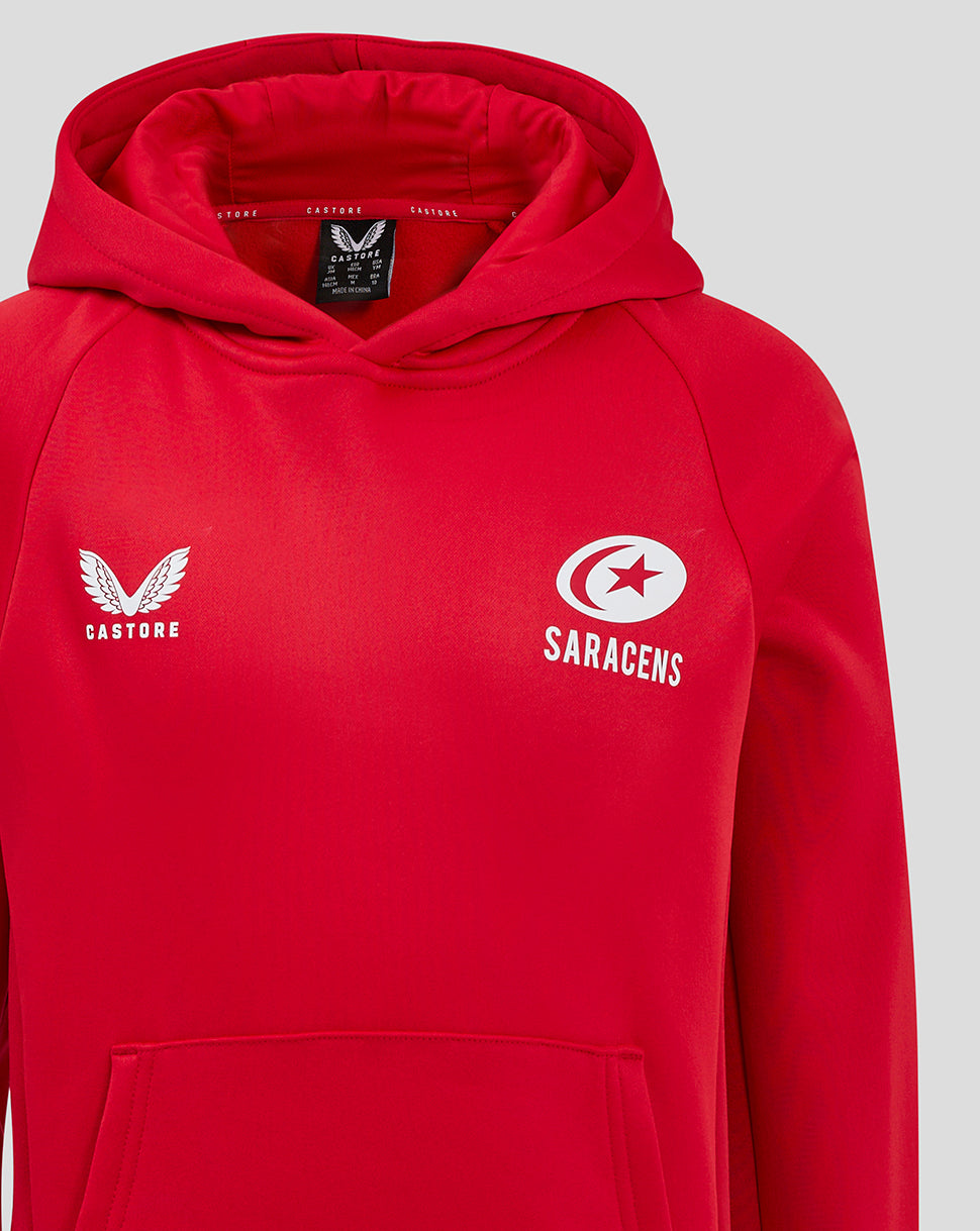 Sudadera con capucha Saracens Junior 24/25 Training Overhead – Rojo - Rojo