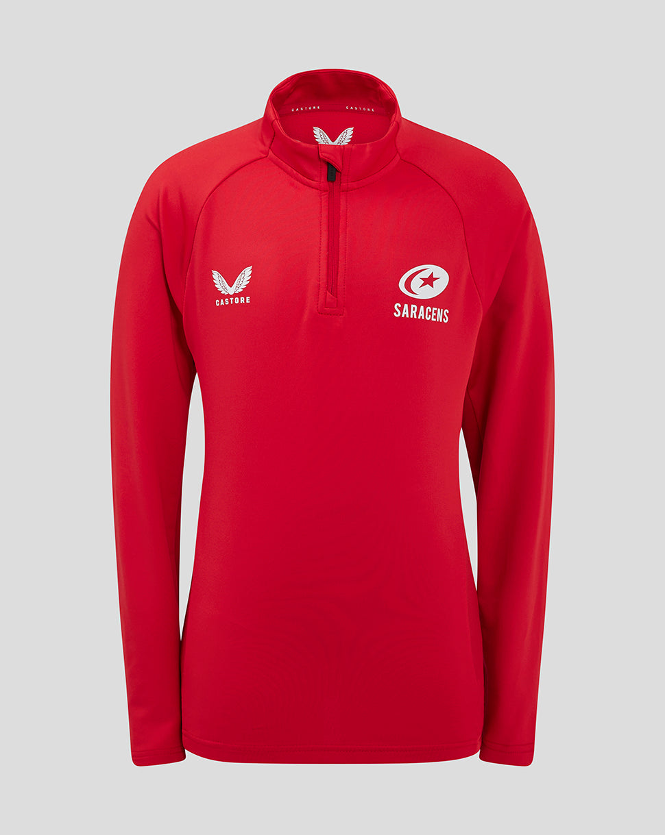 Saracens Junior 24/25 Trainings-1/4-Zip – Rot - Rot