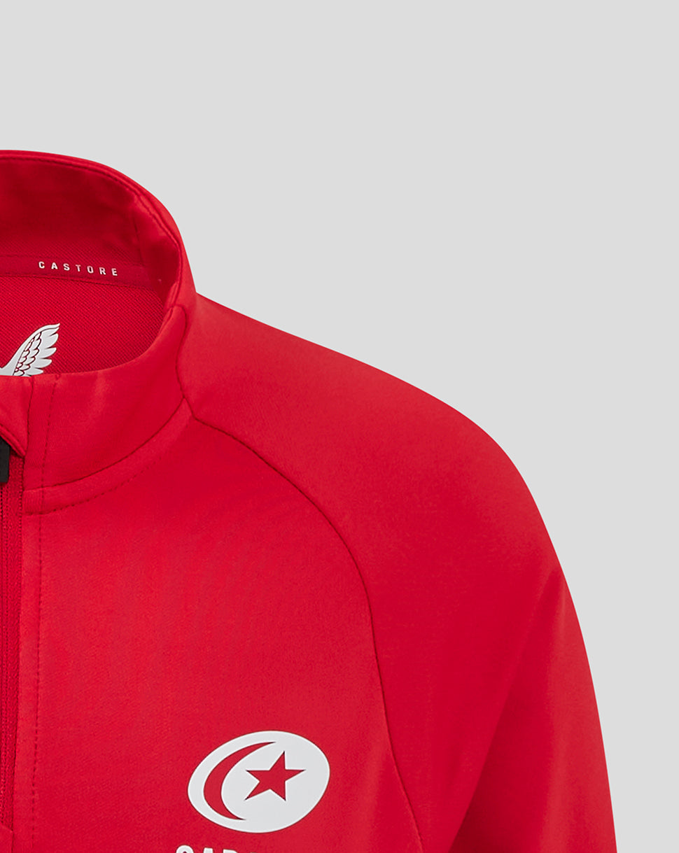 Saracens Junior 24/25 Trainings-1/4-Zip – Rot - Rot
