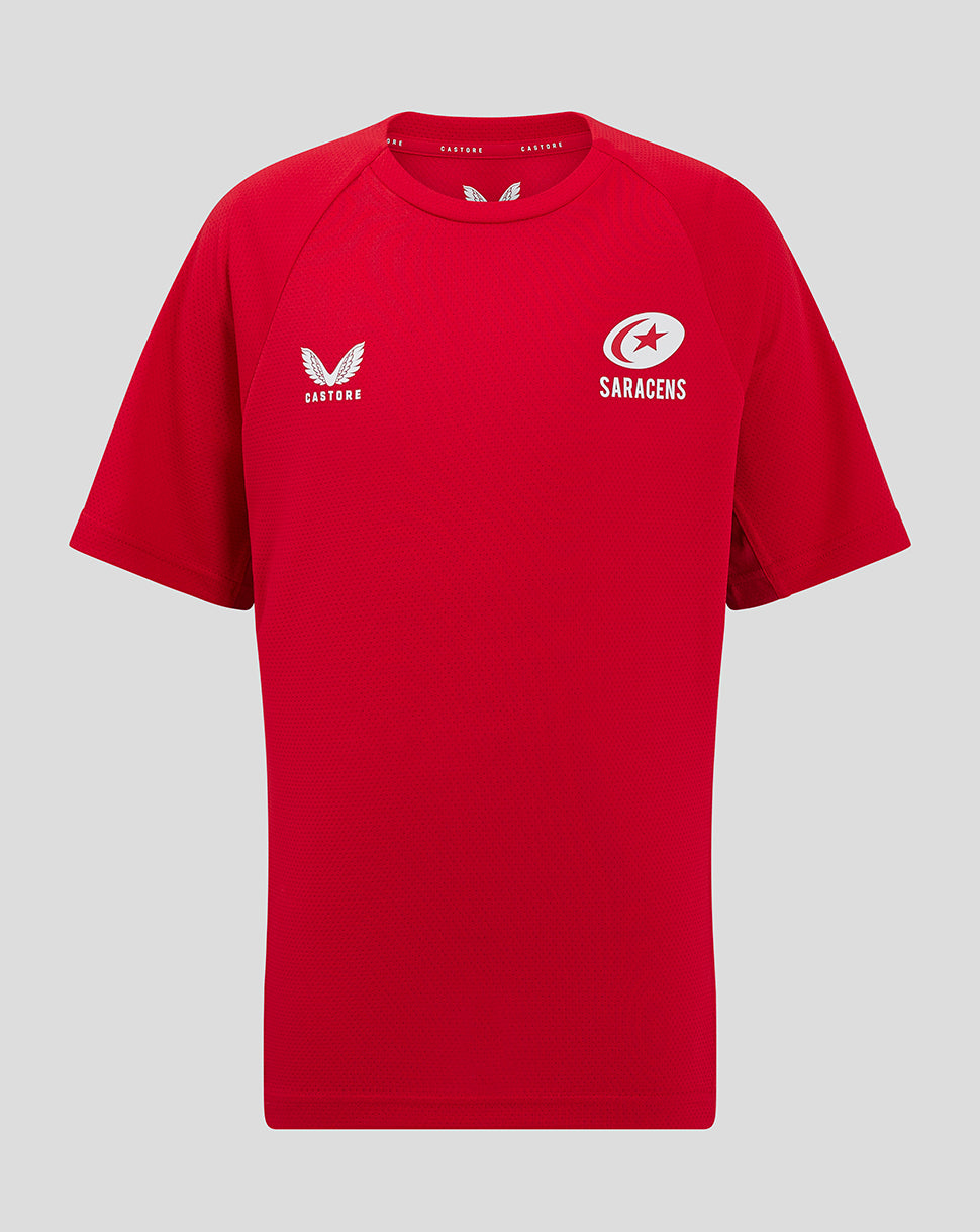 Saracens Junior 24/25 Trainings-Kurzarm-T-Shirt – Rot - Rot
