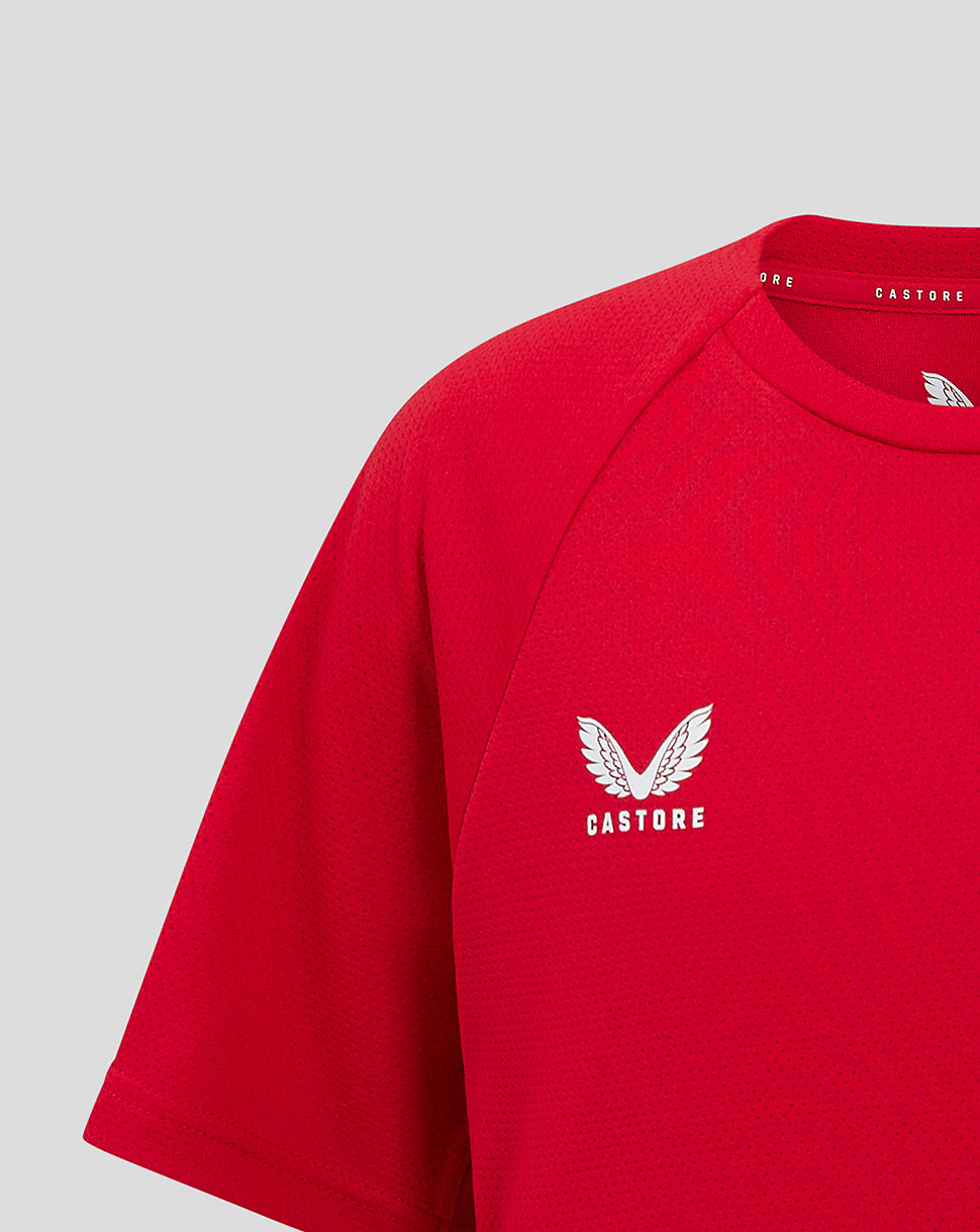 Saracens Junior 24/25 Trainings-Kurzarm-T-Shirt – Rot - Rot