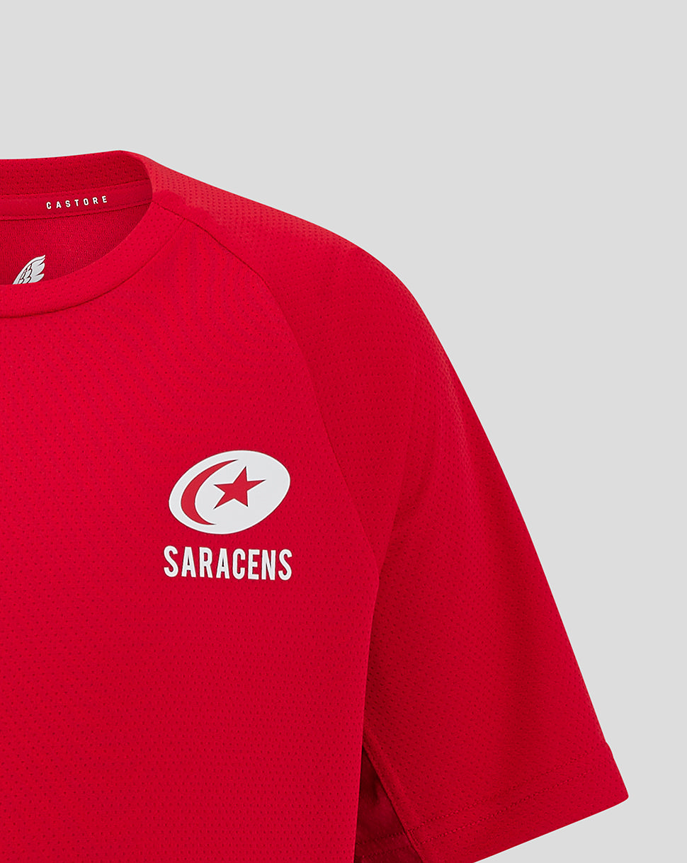 Saracens Junior 24/25 Trainings-Kurzarm-T-Shirt – Rot - Rot