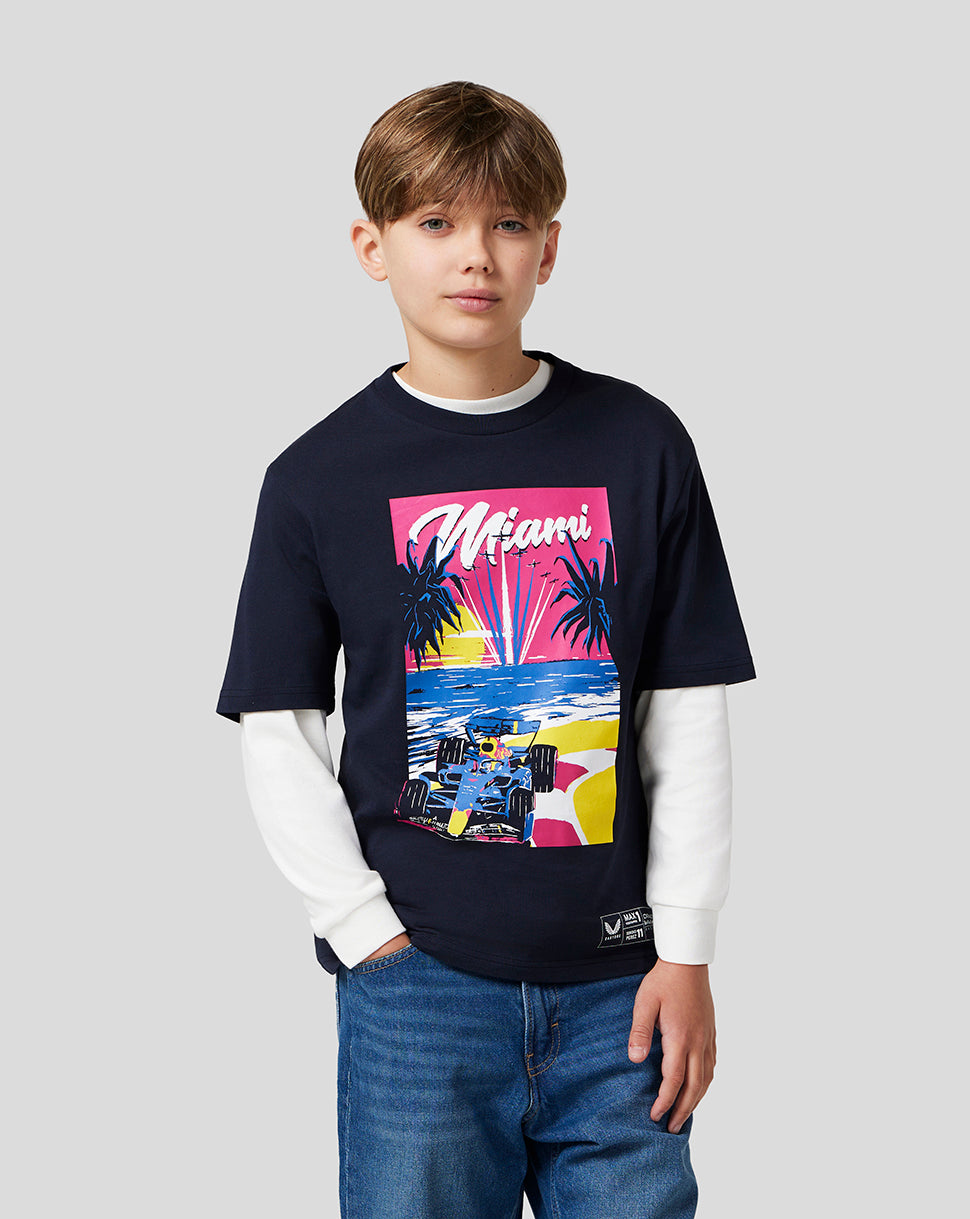 Oracle Red Bull Racing Juniors Miami Short Sleeve T-Shirt - Night Sky