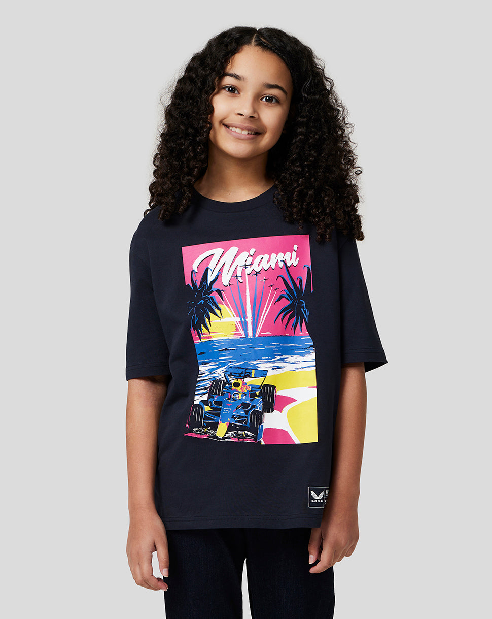 Oracle Red Bull Racing Juniors Miami Short Sleeve T-Shirt - Night Sky