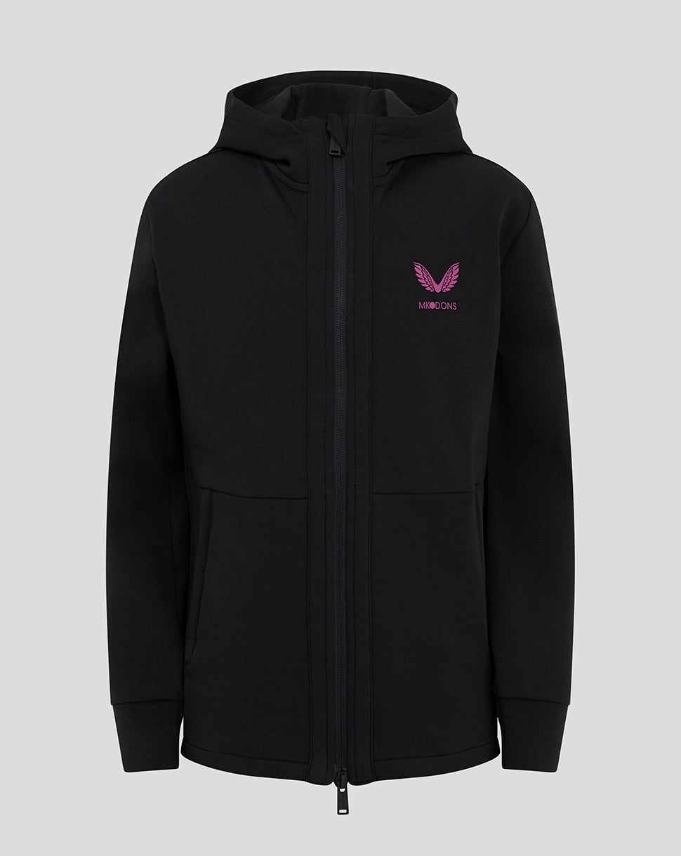 Mk Dons Junior 24/25 Mit Kapuze Travel Jacke - Schwarz