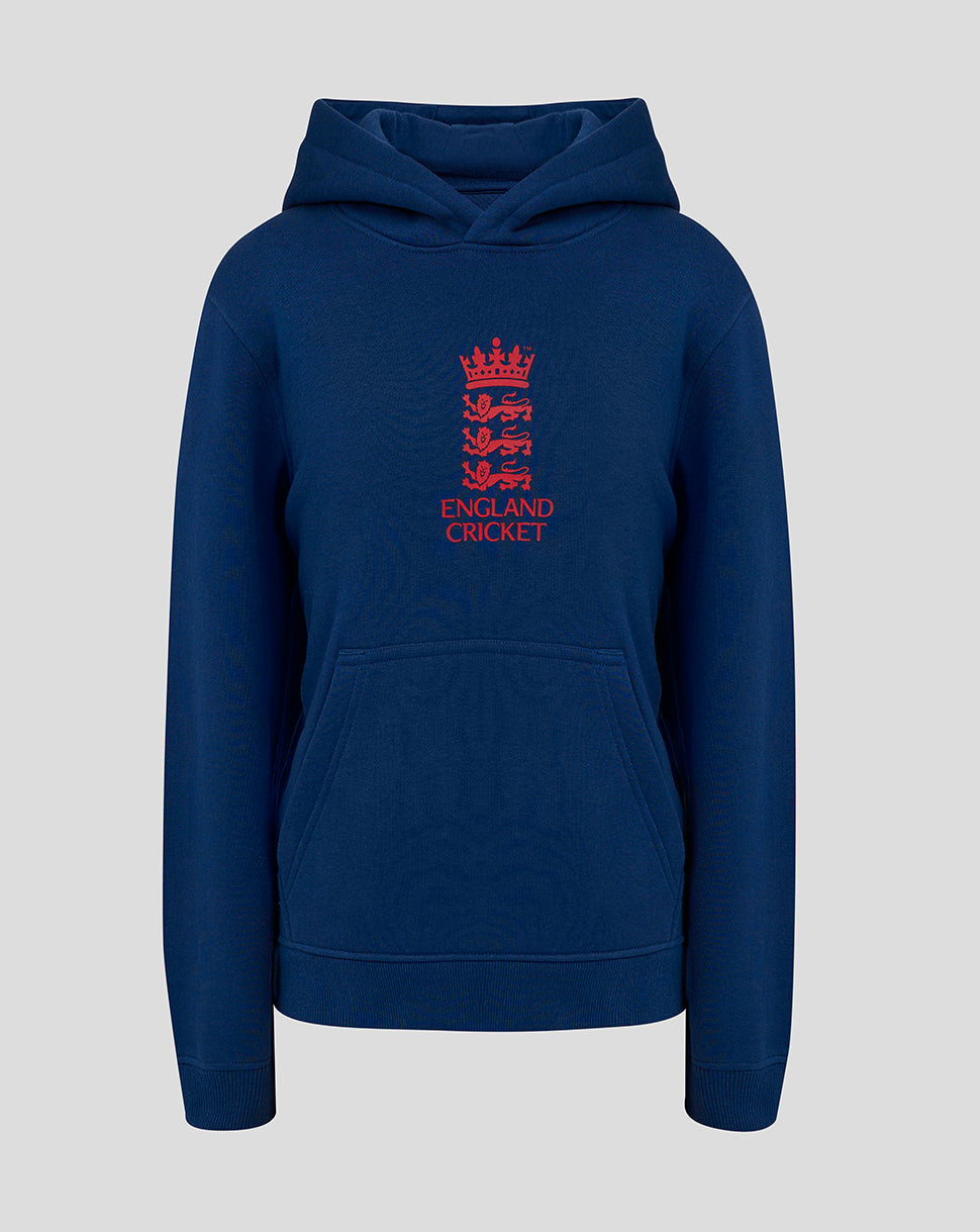 Sudadera con capucha England Cricket Junior 24/25 Core Overhead – Azul marino - Azul marino
