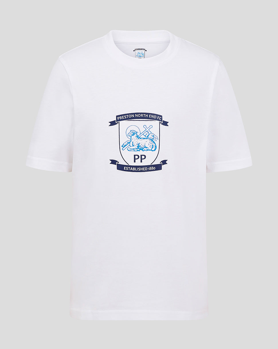 Junior 24/25 Core Crest T-Shirt 1 - White - Brilliant White