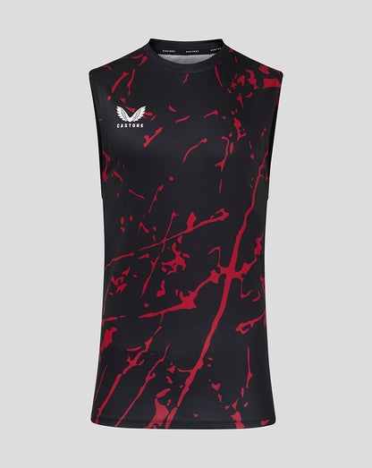 Mens Printed Training Singlet - Black