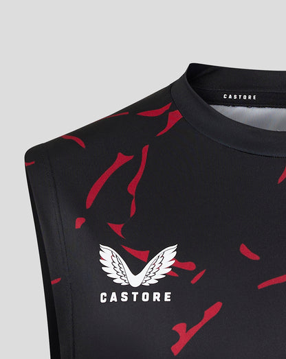 Mens Printed Training Singlet - Black