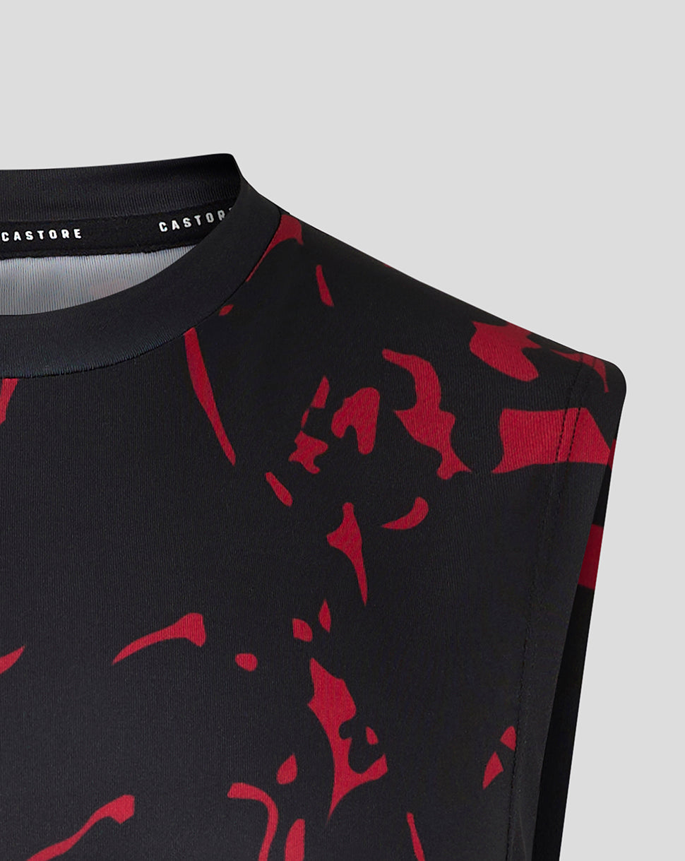 Mens Printed Training Singlet - Black