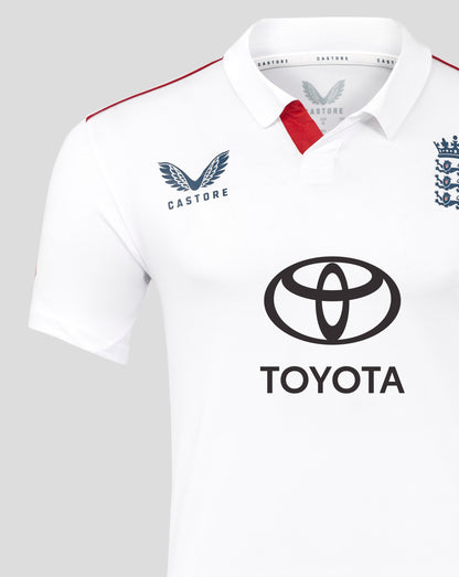 White sports jersey with Toyota and Castore logos on a gray background