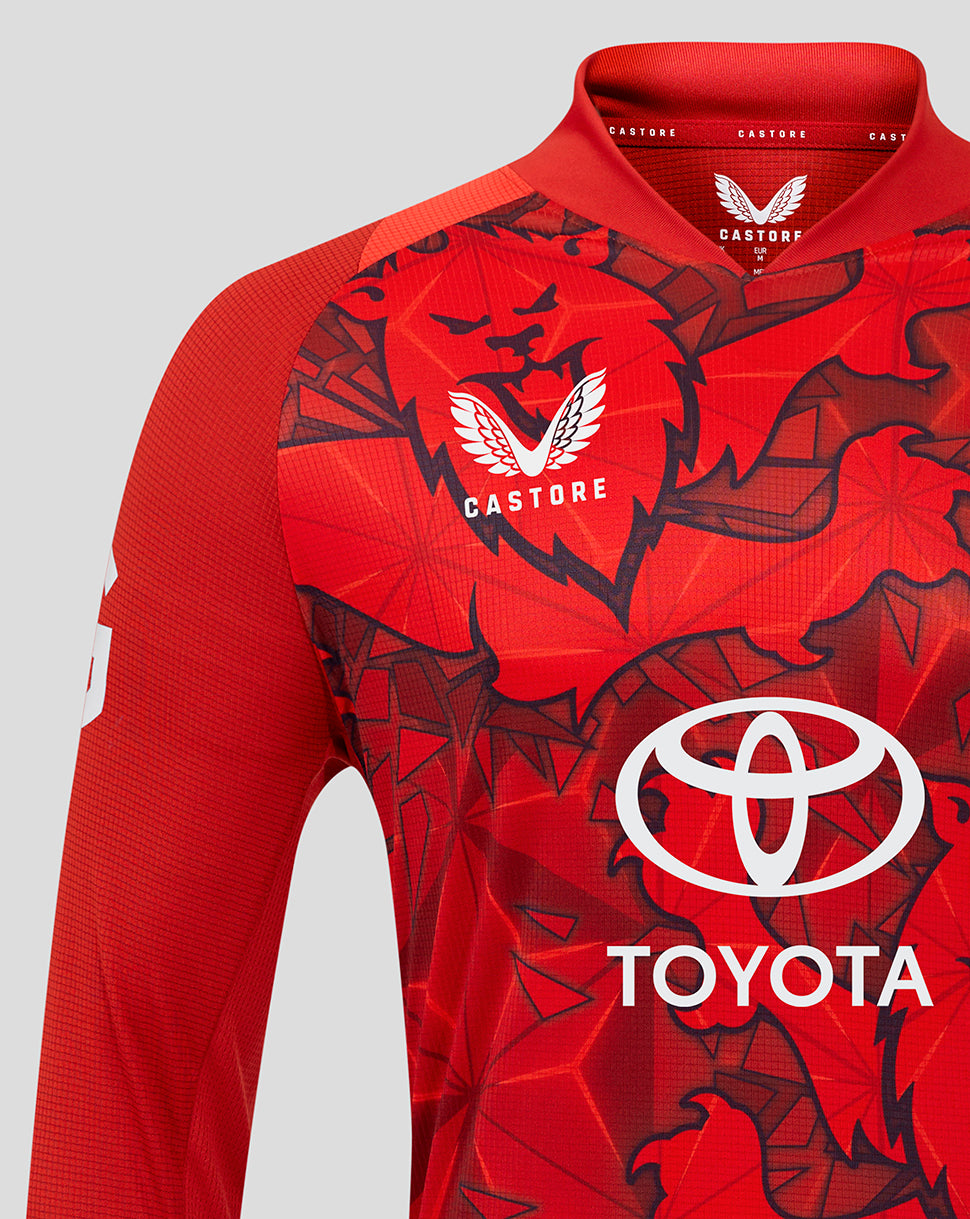 England Cricket T20 heren pro shirt met lange mouw 25/26 - Pompeian Red/Poppy Red