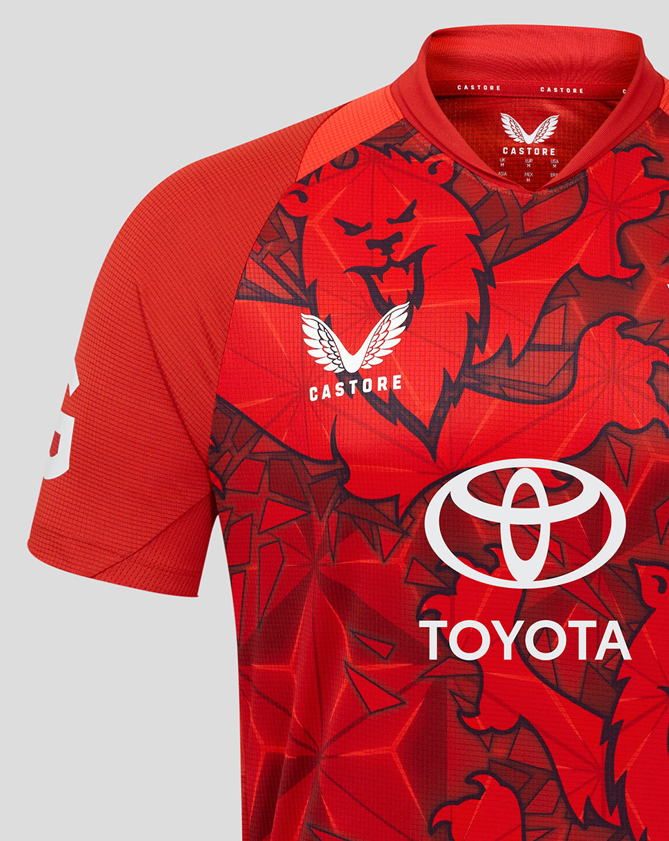 England Cricket T20 Men's Pro Shirt 25/26 - Pompeian Red/Poppy Red