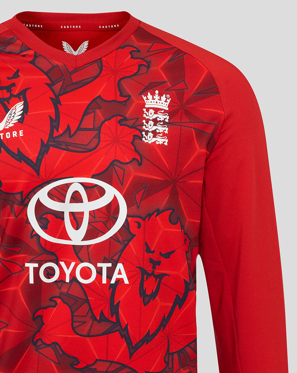 England Cricket T20 Heren Trui 25/26 - Pompeian Red/Poppy Red